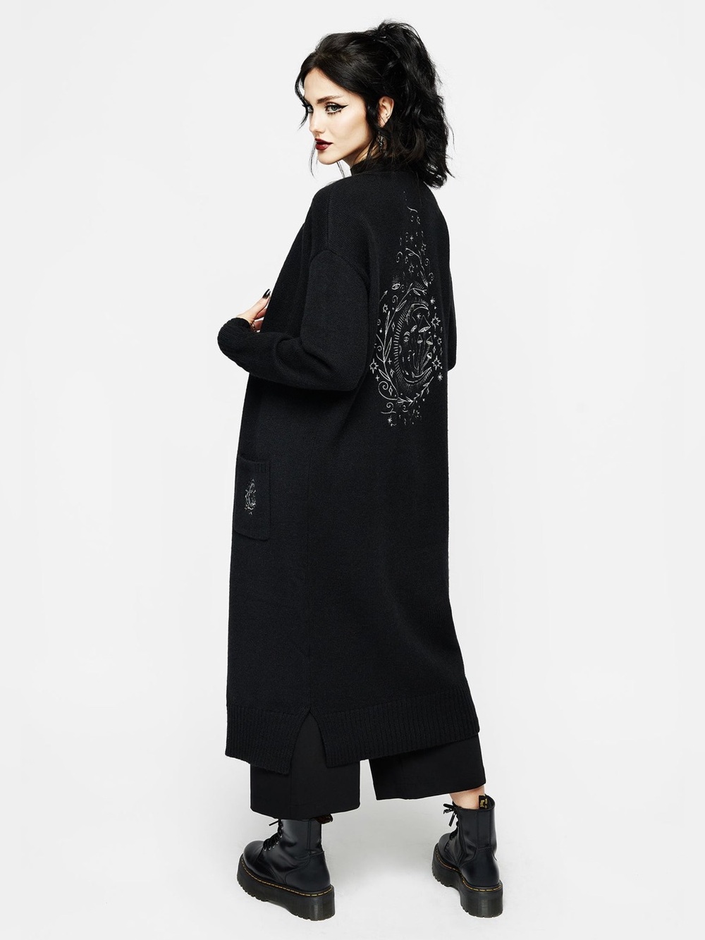 Disturbia Marzanna Embroidered Longline Cardigan | S